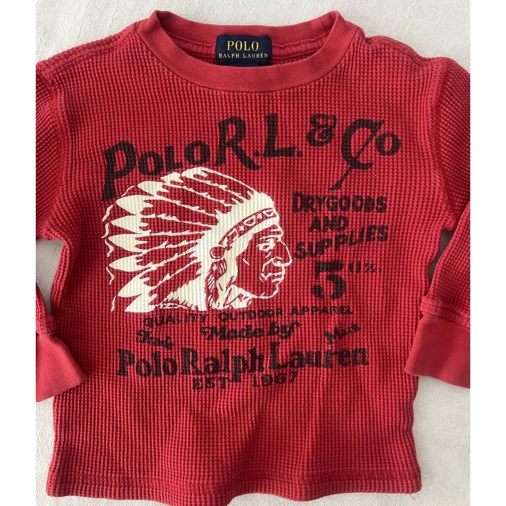 Boys 2T Polo Ralph‎ Lauren Thermal Waffle Shirt Drygoods Native American Outdoor